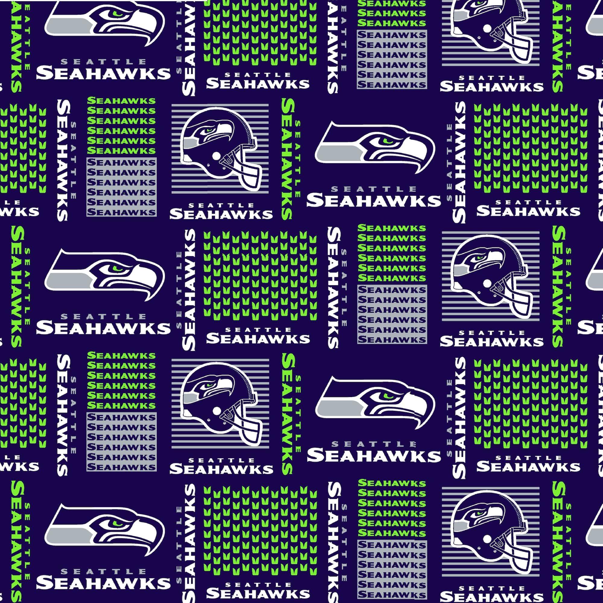 NFL Seattle Seahawks Block Cotton Fabric